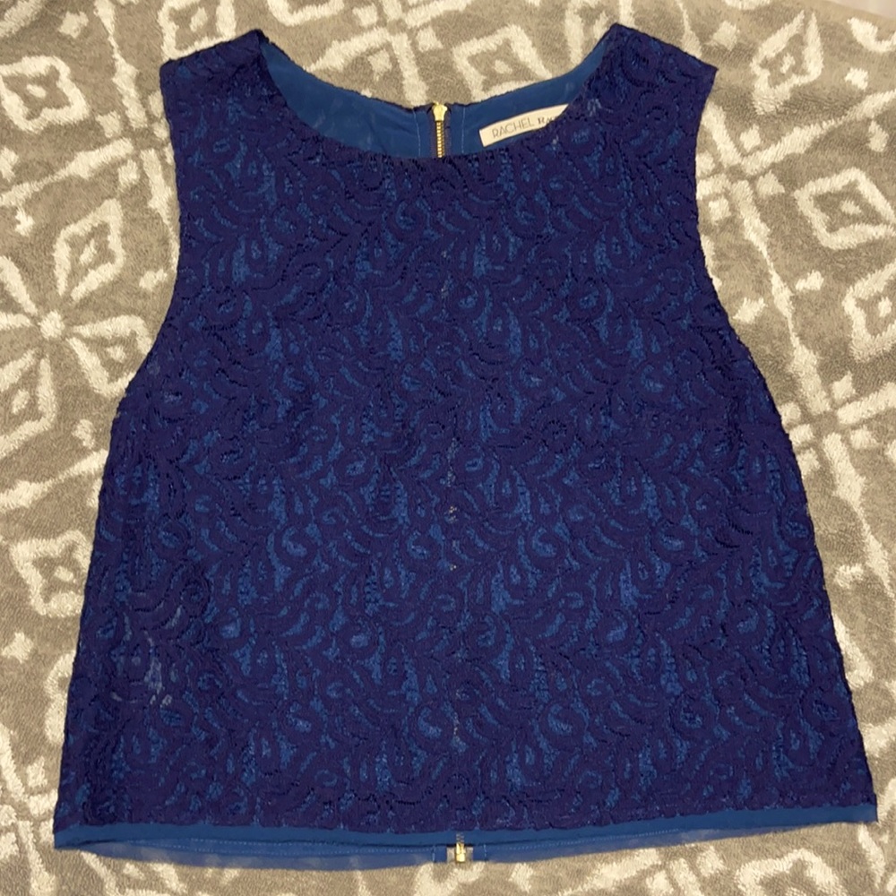 Rachel Roy Navy Blue Lace Top